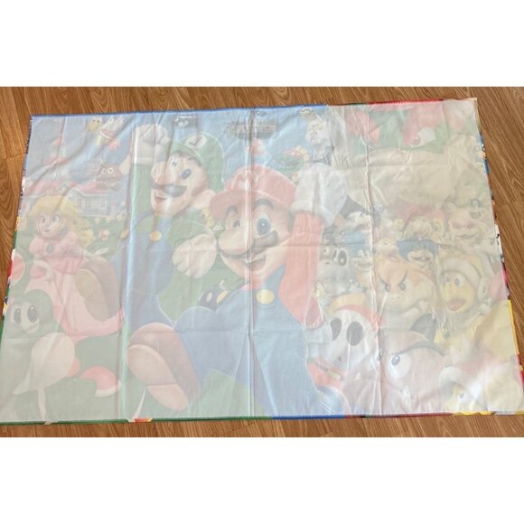 Super Mario Bros Towel Blanket Backdrop Banner 4' 11" x  3' 3" Luigi Peach Mario - Picture 4 of 6
